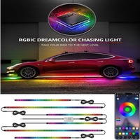 Offres Spéciales 6 en 1 voiture Underglow lumières extérieur LED bande lumières sans fil APP contrôle musique synchronisation étanche Auto lumières ambiantes