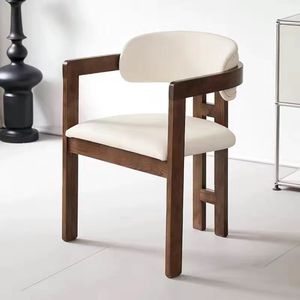 Silla de comedor moderna de madera maciza de lujo con respaldo, muebles sencillos ideales <span class=keywords><strong>para</strong></span> el hogar, sala de estar, <span class=keywords><strong>escritorio</strong></span> de estudio y taburete de maquillaje L099 - Product Image 3