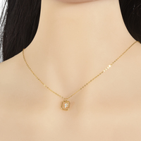 Collier Alphabet en Argent 925 Plaqué Or 18K FUAMAY, Bijoux de Mode, Collier Lettre Initiale avec Anneau Carré