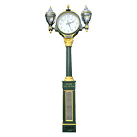 Horloges mécaniques Kangbasi en acier inoxydable avec sonnerie horaire et éclairage, design circulaire, pour usage extérieur urbain et de rue, autoportantes