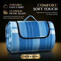Tapis de pique-nique ultrasonique imperméable, style enveloppe, portable, sans sable, pour camping et voyages en extérieur