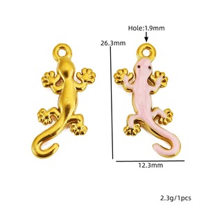 Stainless Steel Gecko And Crab Pendant Mixed Shapes Plating For <b>Bracelet</b> Making Jewelry Accessory - Product Image 3