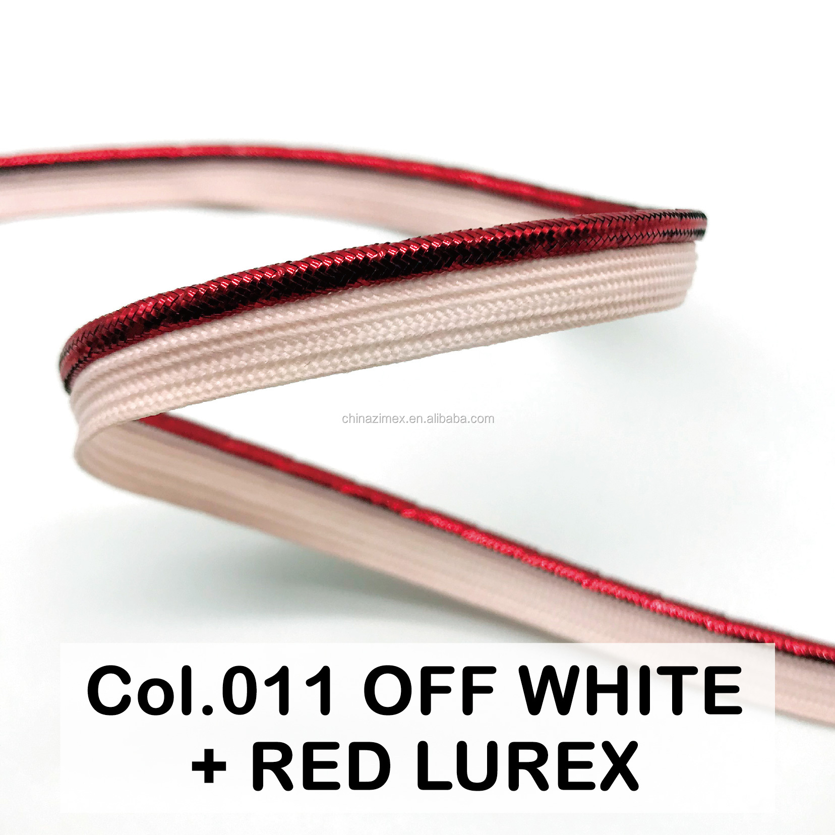 011 OFFWHITE+RED LUREX