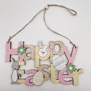Hanging <b>Ornaments</b> Cute Bunny Chick Egg Happy <b>Easter</b> Wooden Pendent for Home Party Holiday Supplies - Product Image 3