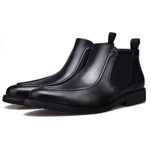 Fashionable Trendy Retro Comfortable Ankle Length Short Boots Made Genuine Leather Soft Rubber Soles <b>Flat</b> Lightweight Mens Ankle - Product Image 1