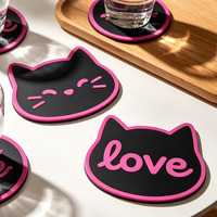 Sous-verres personnalisables en PVC souple coloré, résistants à la chaleur, imperméables, antidérapants et imprimés UV pour restaurants et cafés