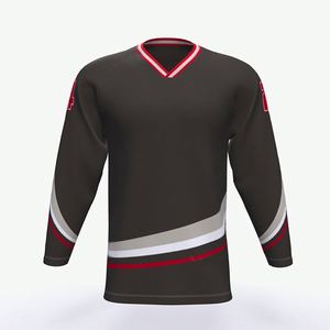 เสื้อฮอกกี้น้ำแข็งสำหรับผู้เล่นทีม ปี 2025 ดีไซน์ใหม่ แบบเย็บสำเร็จ ผ้าตาข่าย พร้อมปักโลโก้ทีมตามสั่ง - Product Image 6