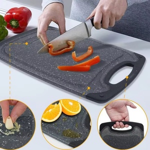 Multifunctional Non Slip Chopping Board Set Wheat Straw <b>Plastic</b> Cutting Boards With Juice Grooves for Meat Veggies - Product Image 4
