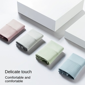 Cao eo bông phụ nữ đồ lót thân thiện với da thoáng khí ẩm Wicking hàng ngày sexy mỏng dệt kim quần lót mô hình rắn - Product Image 1