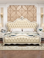 Lit de luxe Anjiao 1,8 m double queen pour chambre principale, avec rangement, revêtement en cuir, réglable, 180x200, design moderne