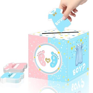 DAMAI Scatole Regalo per Feste di Rivelazione del Sesso del Bambino, Decorazioni per Baby Shower, Cartoncini Rossi e Blu Pieghevoli per Votazione, Articoli Più Venduti - Product Image 1
