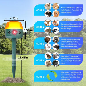 Seicosy siêu âm năng lượng mặt trời động vật <span class=keywords><strong>Repeller</strong></span> cho sân, 5 chế độ ngoài trời không thấm với cảm biến chuyển động, đèn nhấp nháy - Product Image 5