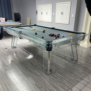 Table de billard en verre de cristal moderne de luxe 8 pieds 9 pieds Nouveau design Table de billard à domicile à la mode Table de billard en verre de luxe pour la <span class=keywords><strong>maison</strong></span> - Product Image 1