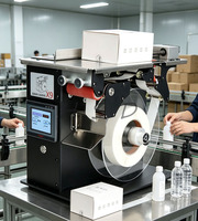 Machine de pose d'étiquettes d'angle semi-automatique pour boîtes pliantes horizontales avec adhésif anti-effraction, angle droit