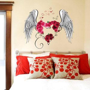 Autocollant mural en forme de plume de cœur SK9089, 60x90cm, romantique, en PVC imperméable, décoration de la maison, art mural pour fond de mariage - Product Image 2