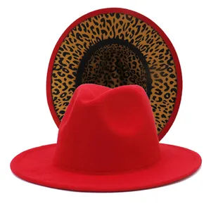 Chapeaux <span class=keywords><strong>Fedora</strong></span> pour femmes en gros, chapeaux <span class=keywords><strong>Fedora</strong></span> en feutre pour hommes, chapeau bicolore, bord de couleur différente, <span class=keywords><strong>Fedora</strong></span> - Product Image 1