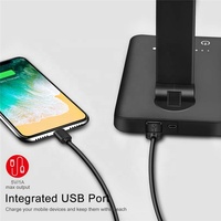 Lampu Meja LED Isi Ulang USB, Lampu Meja LED Nirkabel Pengisian Daya Otomatis Timer 5 Kecerahan Dapat Disesuaikan untuk Pelajar