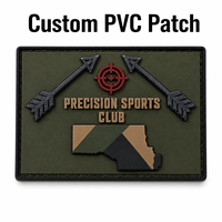 Patch en caoutchouc PVC personnalisé, 3D en relief, pour club sportif de tir à l'arc, badge de logo d'équipe personnalisé pour événements, sacs à dos et vêtements