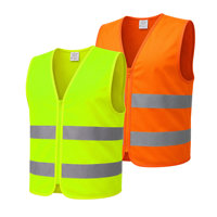 Gilet de sécurité vert fluorescent haute visibilité avec fermeture éclair sur le devant pour les travailleurs du bâtiment, les travaux routiers, le contrôle du trafic, en polyester respirant