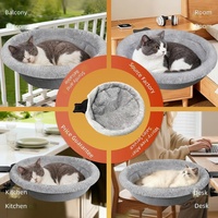 Nouveau hamac pour chat en peluche avec pince de fixation pour bureau, respirant, toutes saisons, universel, lit pour chat rotatif à 360 degrés