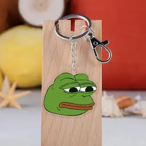 Christmas gift sad pepe meme frog custom acrylic keychain