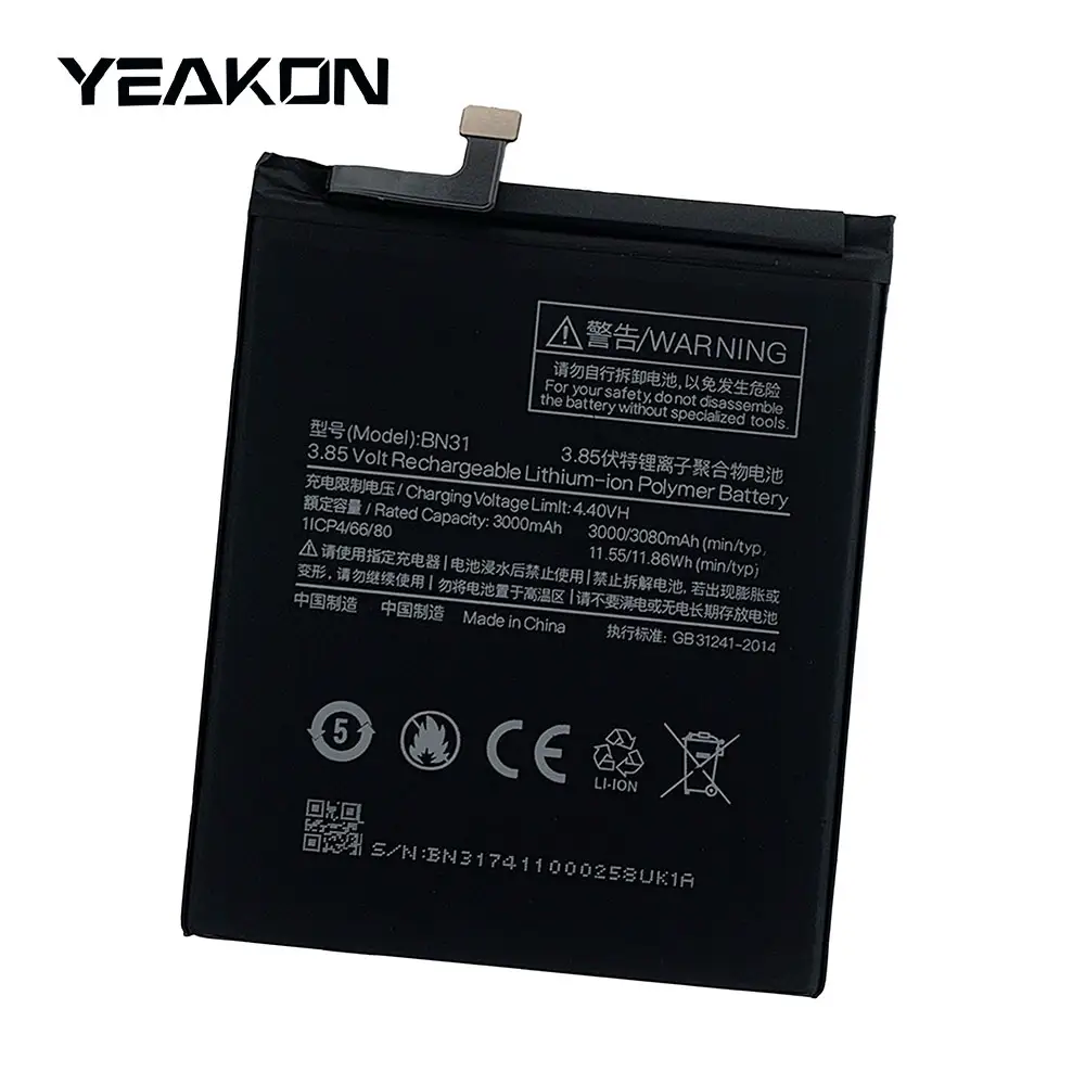3.85V 3080mAh Battery BN31 for Xiaomi Mi 5X Battery Mi A1 Battery for Redmi Note 5A 5A Pro Y1 Lite