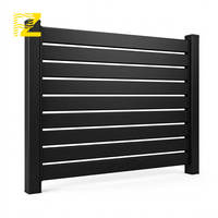 Panneaux de clôture décoratifs en aluminium pour extérieur, écran d'intimité pour jardin, revêtement poudré noir, antirouille, taille personnalisée