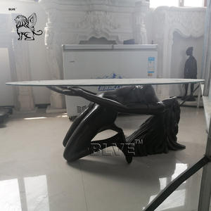 현대 미술 금속 조각 홈 장식 섹시한 다리 청동 알몸 여자 조각 커피 테이블 - Product Image 3
