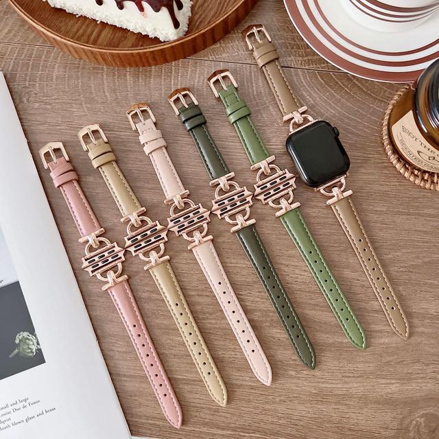 Bulk Supply Leather Slim Straps for Apple Watch Band 46mm 45mm Women Thin Wristband for Iwatch Series 10 9 8 7 Ultra 2 Luxury