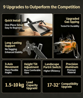 Nouveau support de bureau pour deux moniteurs en métal noir, réglable de 10 à 32 pouces, inclinaison à 90 degrés, rotation à 360 degrés, charge de 10 kg par bras