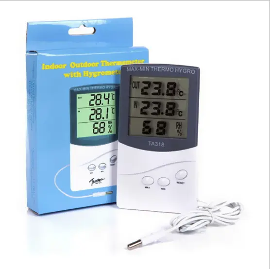 Alarm Clock Ta318 Indoor Office Digital Thermometer Hygrometer Humidity Meter