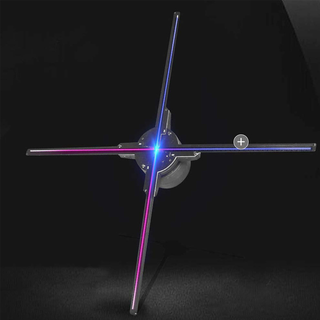 3D LED Hologram Display Fan 3D Holographic Advertising Machine 65cm With 4 Blades