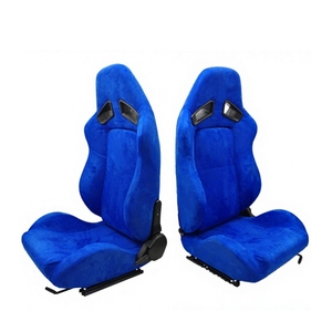 Sièges baquet de course universels en suède bleu pour voiture, fabrication chinoise, à prix abordable, avec rails à double verrouillage, vente chaude - Product Image 3