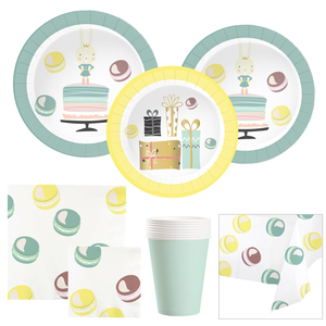 DAMAI Nouveauté : Vaisselle jetable personnalisée pour fête d'anniversaire de fille avec souffleur en spirale en forme de fleur et sac cadeau – Fournitures pour fêtes - Product Image 4