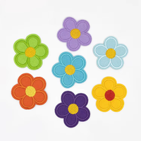 Applique florale personnalisée de créateur, patch thermocollant, patchs brodés pour pulls, broderie florale en gros