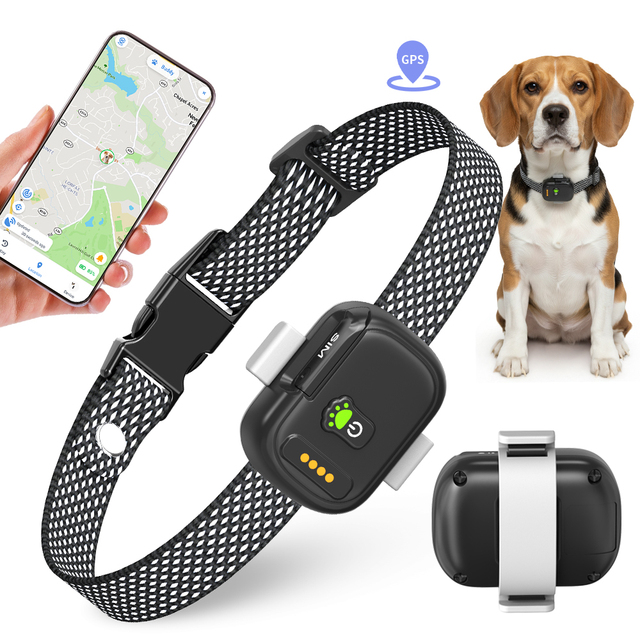 Detachable Pet 4G GPS Smart Tracker Real Time Tracking Activity Monitoring IPX7 Waterproof Collar for Dog Cat Collar Harness