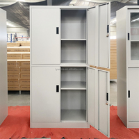 Armoire de classement métallique moderne à 4 portes avec 2 étagères réglables, armoire de rangement verrouillable en acier pour bureau, salle de sport, maison