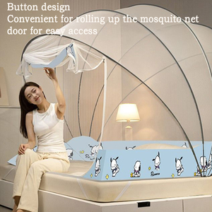 Dormitorio 360 °   <span class=keywords><strong>Mosquitera</strong></span> Plegable con Marco de Soporte de Siete Hilos de Cobertura Total, Espacio Ampliado, Puerta con Cremallera sin Instalación - Product Image 5