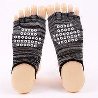 Chaussettes de yoga à cinq doigts pour femmes, talon exposé, sans dos, en coton, antidérapantes, invisibles, tricotées, fines, bio, absorbantes et respirantes