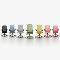 Chaise de bureau ergonomique moderne avec appui-tête réglable, siège pivotant confortable en maille pour personnel, dirigeants, visiteurs, chaise en plastique