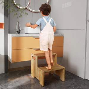 Taburete de madera multiusos para niños pequeños, diseño moderno, origen europeo para dormitorio, cama, jardín de infantes, escuela, granja - Product Image 5