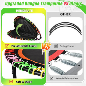 Zoshine Có Thể Gập Lại Ngoài Trời Mini 48 "Tập Thể Dục Trampoline Thép Hợp Kim Bền Khung Ổn Định Yên Tĩnh Thiết Kế Có Thể Điều Chỉnh Lan Can Cho Nhà - Product Image 2