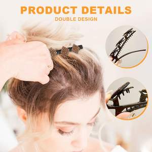 Pince à cheveux tressée en pierre de cristal scintillante Pinces à bec de canard pour femmes et filles - Product Image 4