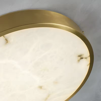 Plafonnier en laiton pour chambre et salon, design minimaliste, marbre, albâtre, laiton, montage en saillie, Zeal Lighting
