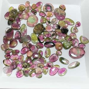 Pierre précieuse naturelle tourmaline pastèque en vrac, prix d'usine de gros - Product Image 5