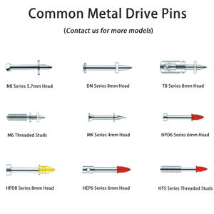 Clous à béton à actionnement par poudre, tête de 5,7 mm, tige lisse de 3,7 mm, plaqués zinc, rouges, Hit NK32, avec rondelle métallique - Product Image 5