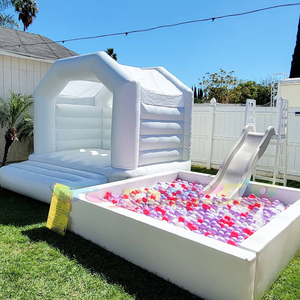 Geburtstags feier im Freien piscina de pelotas aufblasbare Hüpfburg Softplay-Ausrüstung weiße Ball grube - Product Image 6