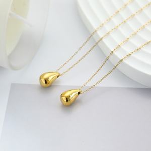 Collar de Acero Inoxidable con Baño de Oro de 18K, Diseño de Gota de Agua, Antideslustre, Personalizado, Venta al por Mayor 2024 - Product Image 2