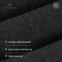 SHANGBINI Haut sans couture à manches longues avec soutien-gorge intégré, grande taille, couche de base thermique lissante 2-en-1, L-4XL