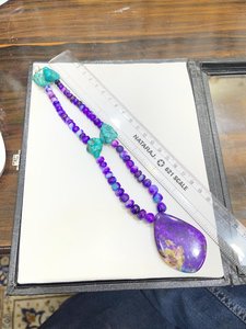 Collier de perles en Sugilite et Turquoise d'Arizona, pierres précieuses rares de la mine Wessels (356 ct), prix de gros pour la fabrication de bijoux - Product Image 5